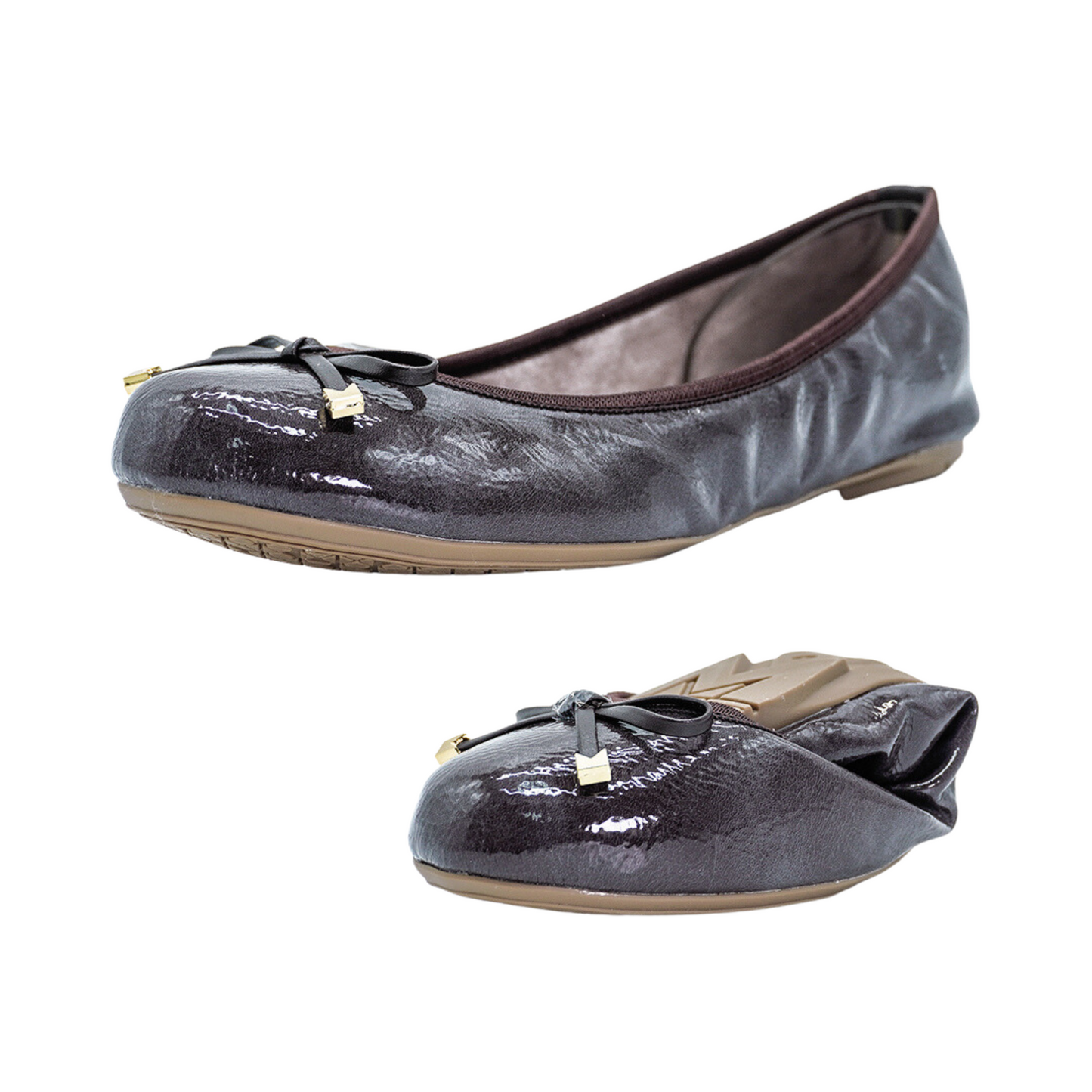 FRANKIE KHAKI TEXTURED PATENT SS23