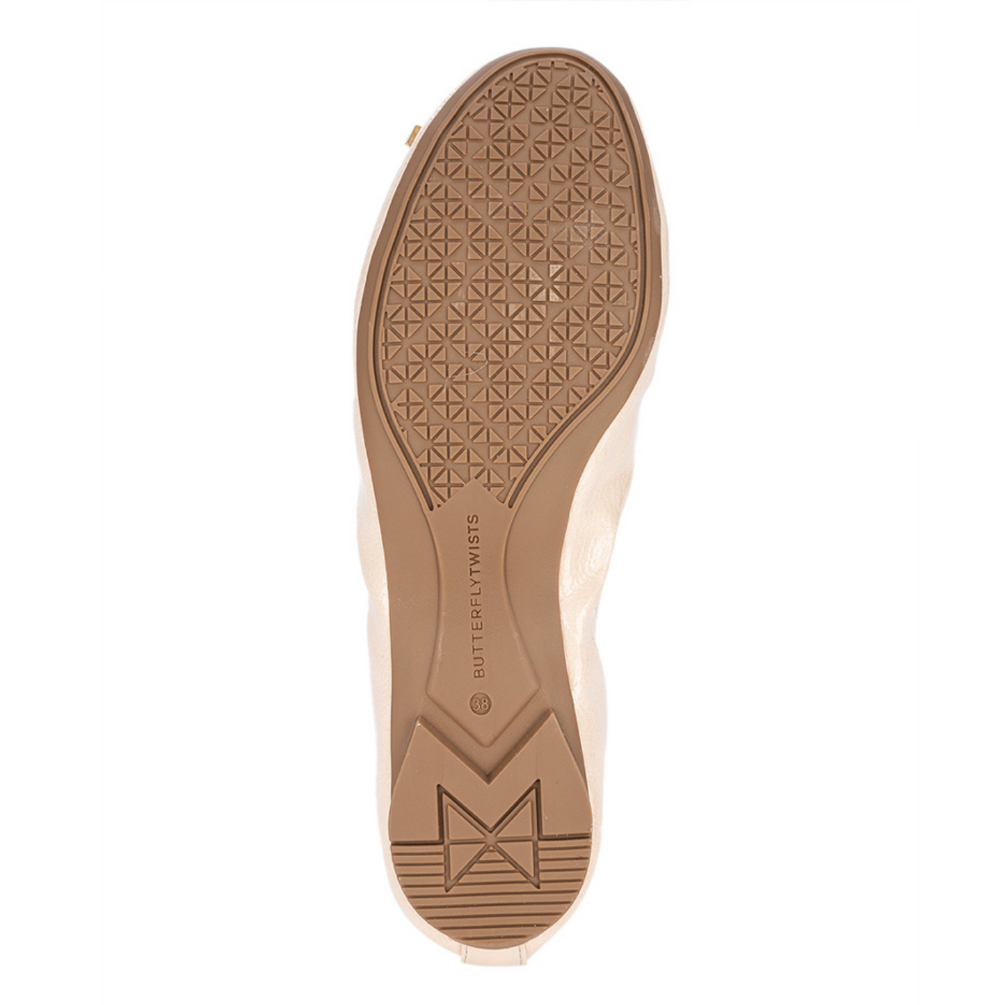 FRANKIE Ballet Flat Shoes - Nude Textured Patent