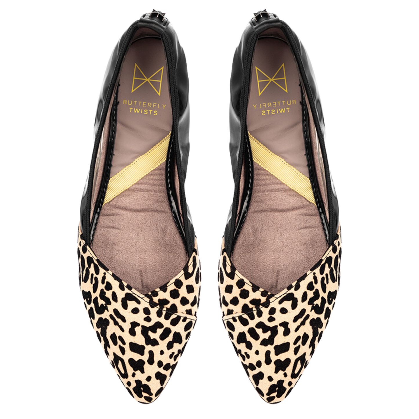 IVY Ballet Flat Shoes - Black/Leopard