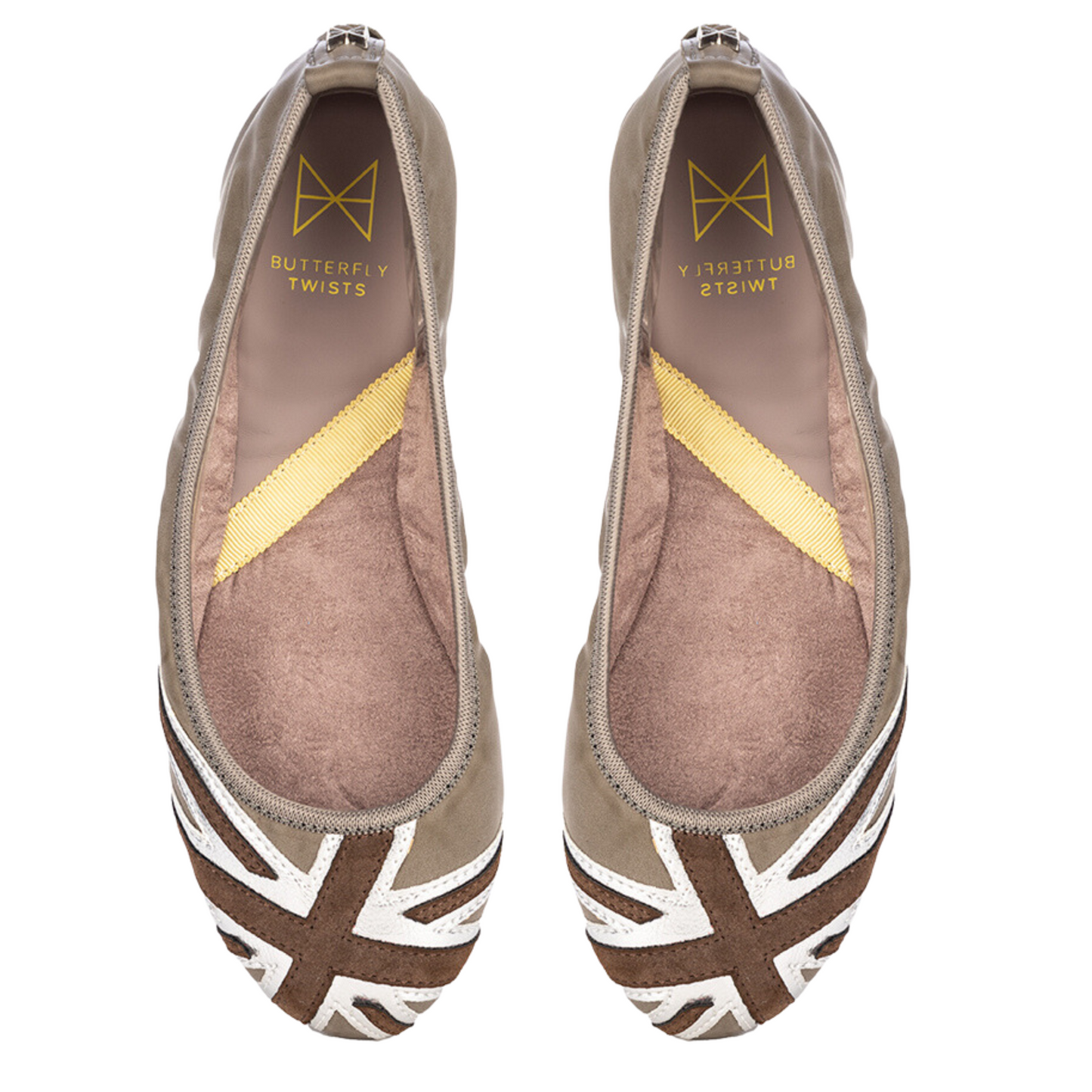 JACQUI Ballet Flat Shoes - Grey/Taupe/Silver