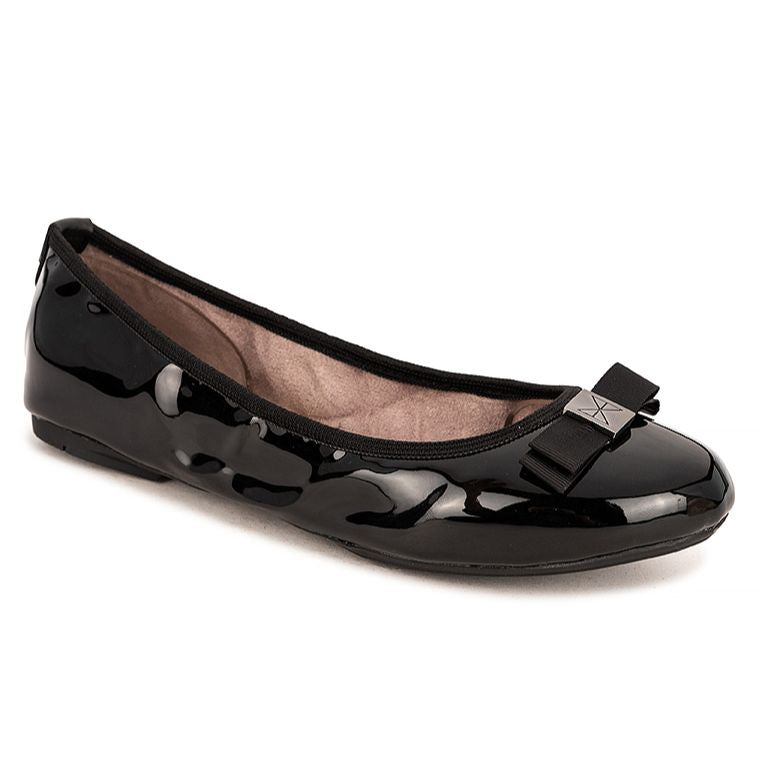 SHEA Ballet Flat Shoes Black Patent