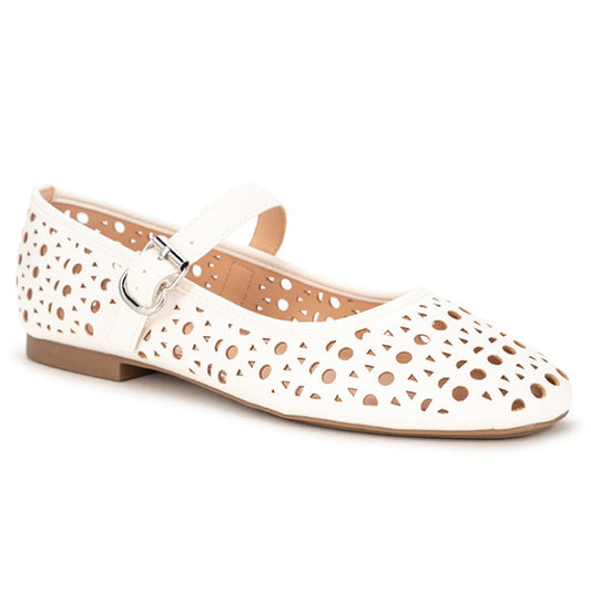 ESME Ballet Flat Shoes - WHITE
