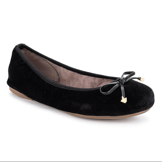 FRANKIE Ballet Flats Shoes - Black Velvet