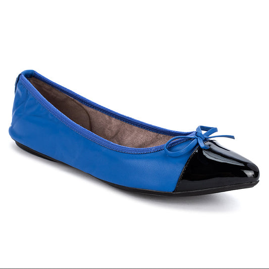 HOLLY Ballet Flat Shoes - Navy/Black Nappa