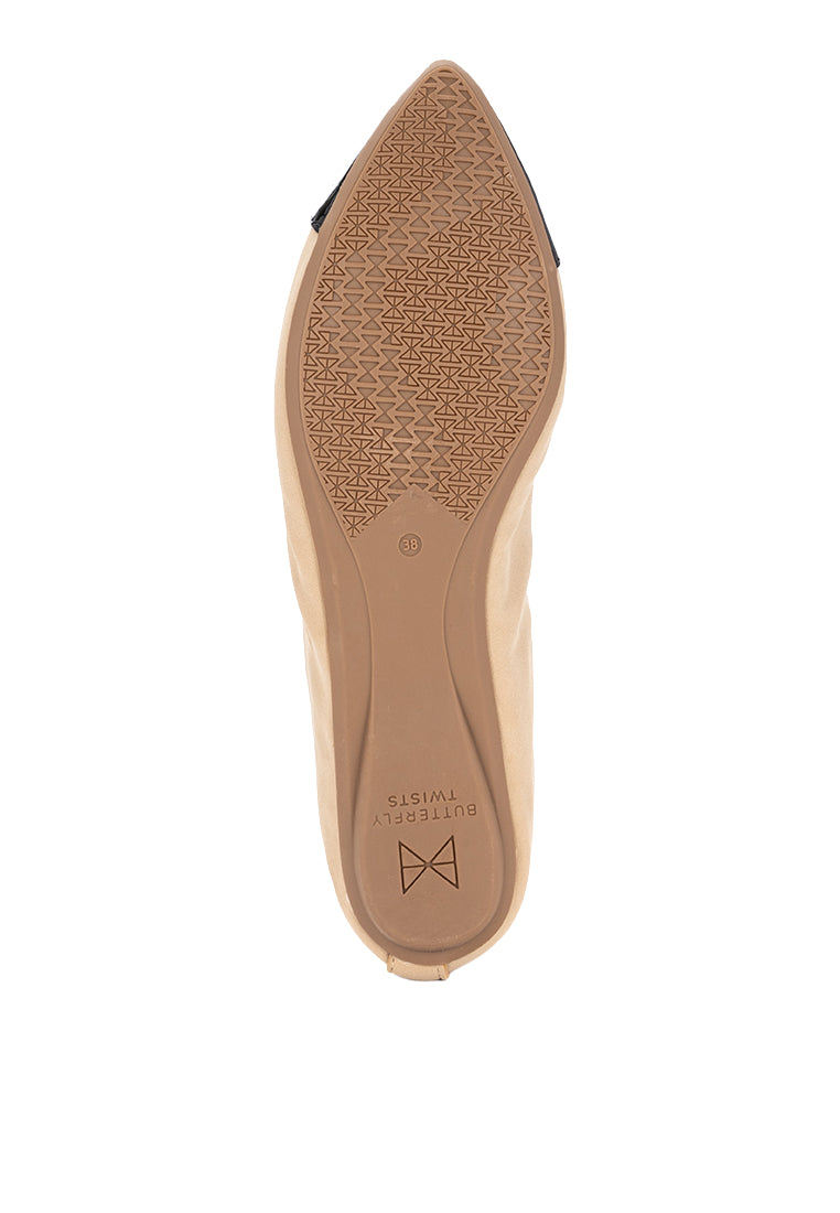 HOLLY Ballet Flat Shoes - SAND BURNISHED
