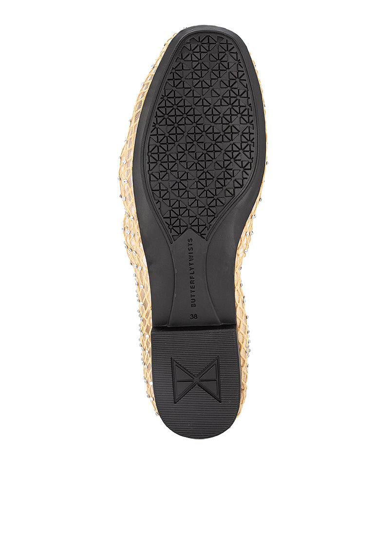 MELISSA Ballet Flat Shoes - NUDE MESH/STONE