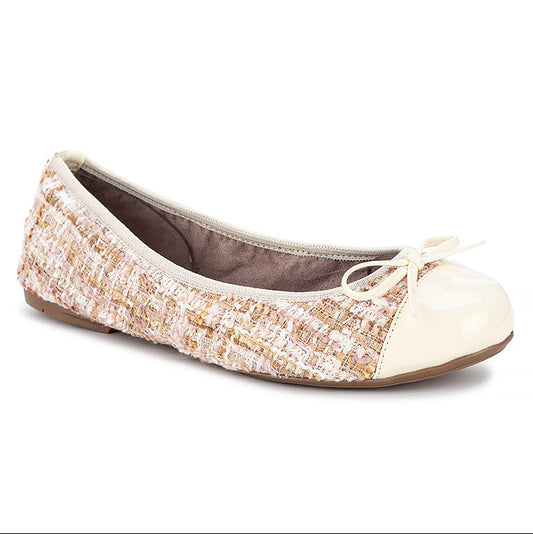 OLIVIA Ballet Flat Shoes - Champagne Summer Texture