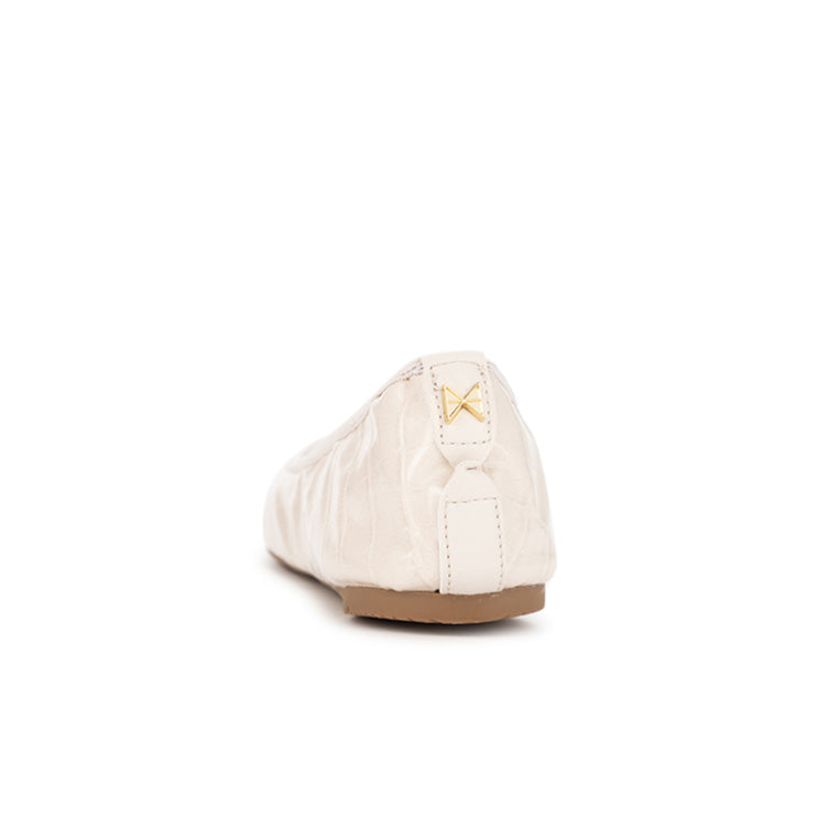 SOPHIA Ballet Flat Shoes - Beige Croc