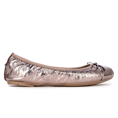 OLIVIA Ballet Flat Shoes - Pewter Metallic