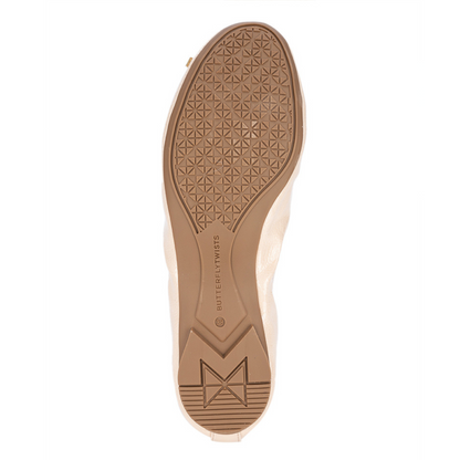 FRANKIE Ballet Flat Shoes - Nude Textured Patent
