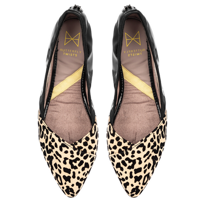 IVY Ballet Flat Shoes - Black/Leopard