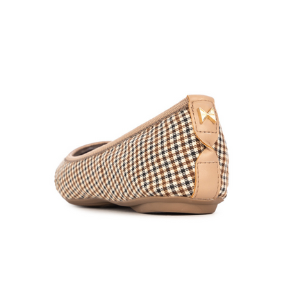 JANEY Brown/Tan Check W/ Crystals