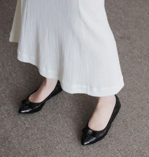 JASMINE Ballet Flat Shoes - Black Patent