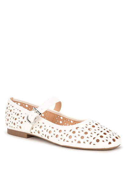 ESME Ballet Flat Shoes - WHITE