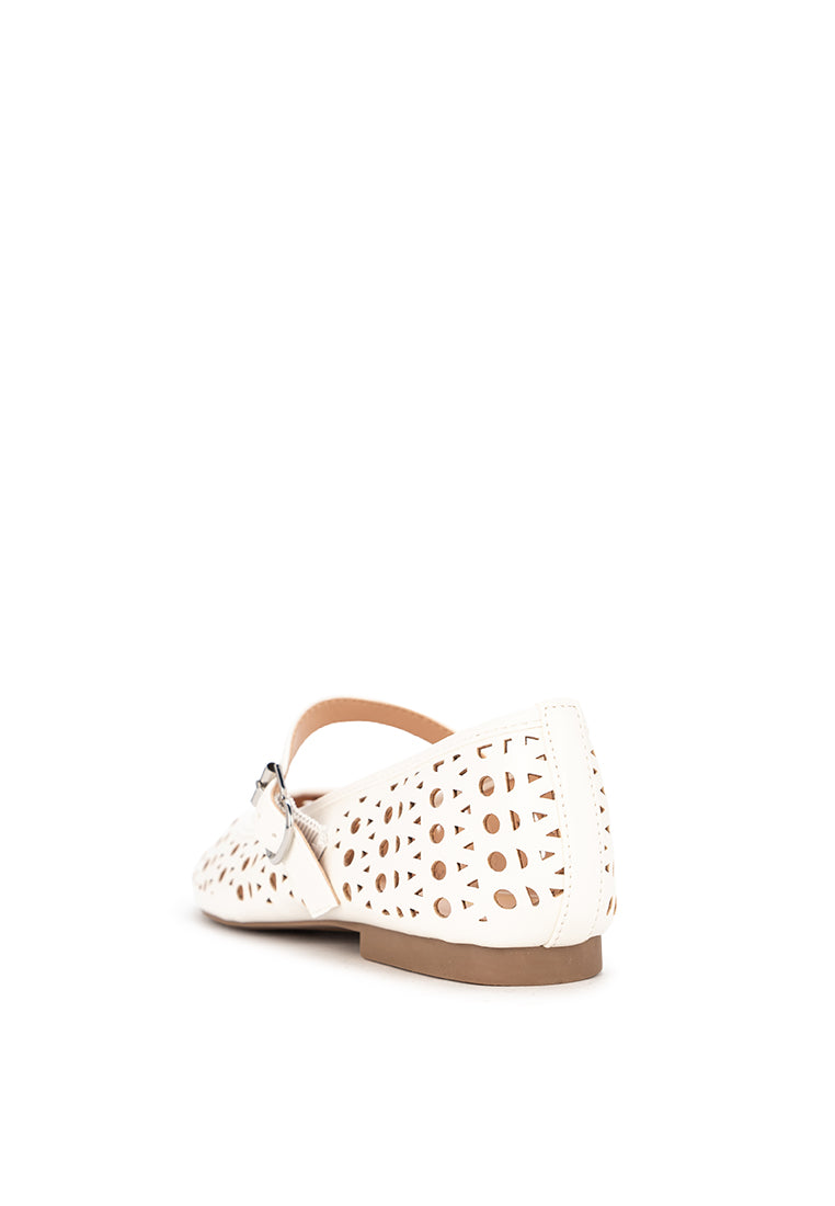 ESME Ballet Flat Shoes - WHITE