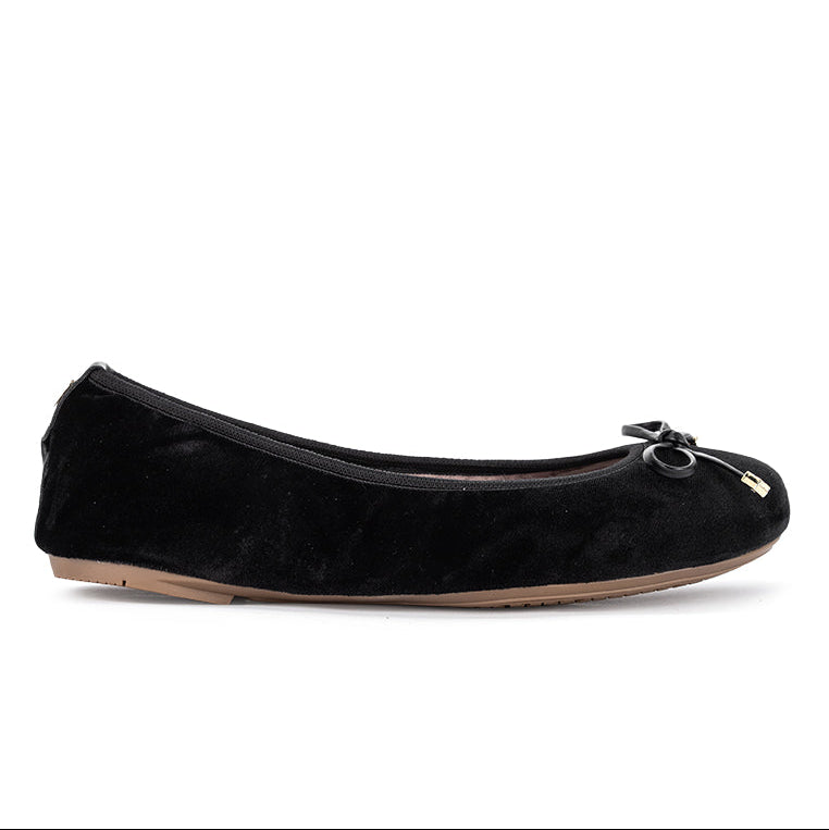 FRANKIE Ballet Flats Shoes - Black Velvet