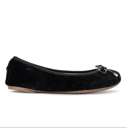 FRANKIE Ballet Flats Shoes - Black Velvet