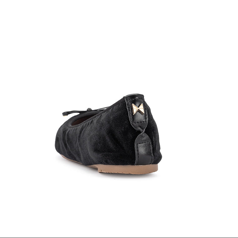 FRANKIE Ballet Flats Shoes - Black Velvet