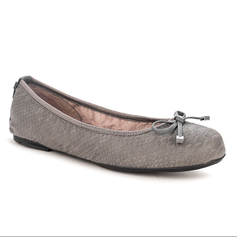 FRANKIE Ballet Flat Shoes - CHARCOAL PHYTHON PU