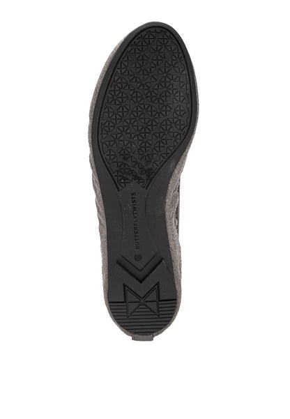 FRANKIE Ballet Flat Shoes - CHARCOAL PHYTHON PU