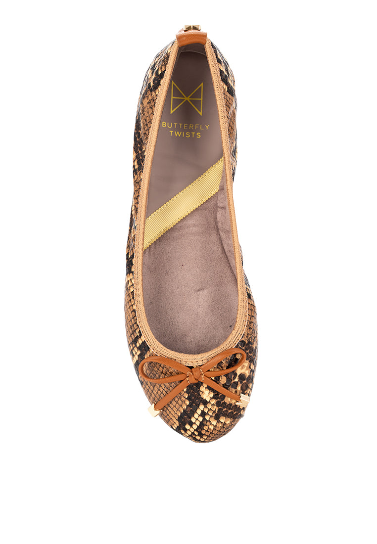 FRANKIE Ballet Flat Shoes - MULTI SNAKE