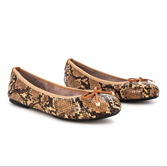 FRANKIE Ballet Flat Shoes - MULTI SNAKE