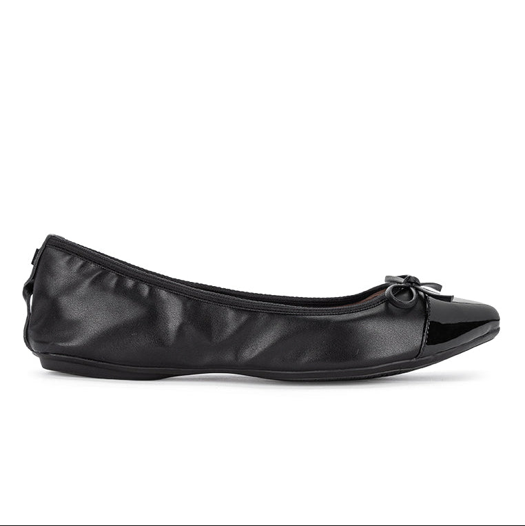 HOLLY Ballet Flat Shoes - Black Nappa
