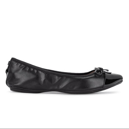 HOLLY Ballet Flat Shoes - Black Nappa