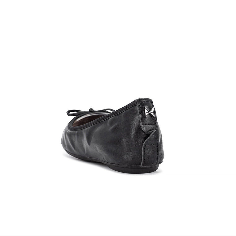 HOLLY Ballet Flat Shoes - Black Nappa