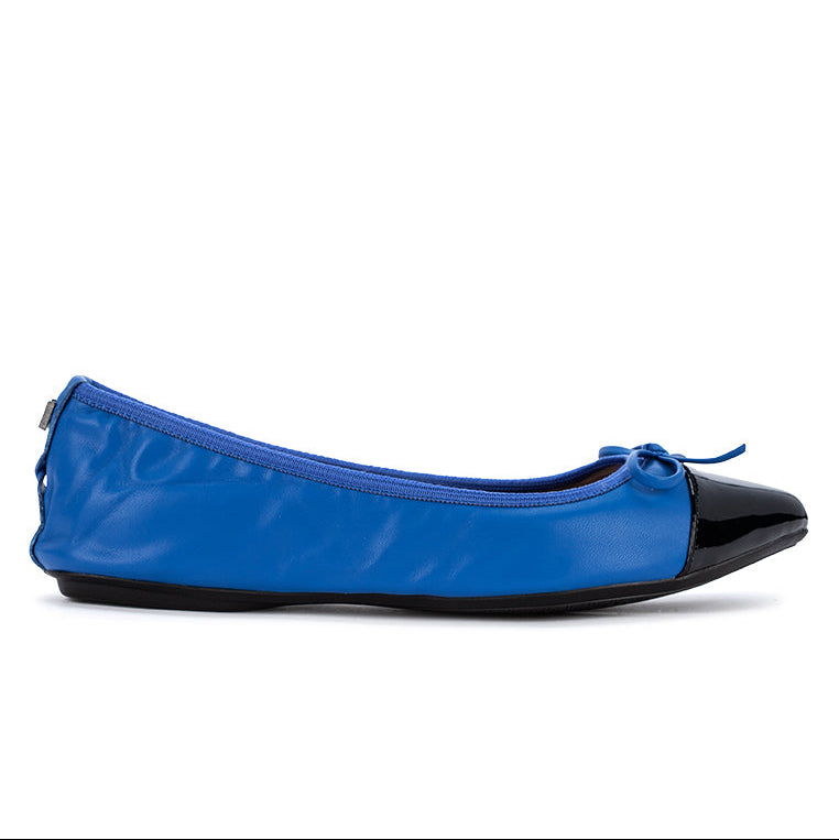 HOLLY Ballet Flat Shoes - Navy/Black Nappa