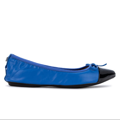 HOLLY Ballet Flat Shoes - Navy/Black Nappa
