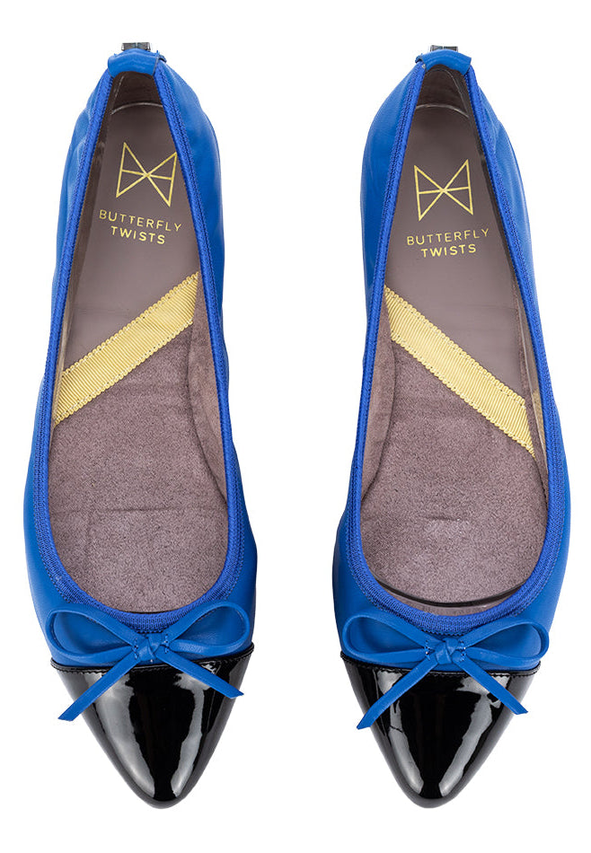 HOLLY Ballet Flat Shoes - Navy/Black Nappa