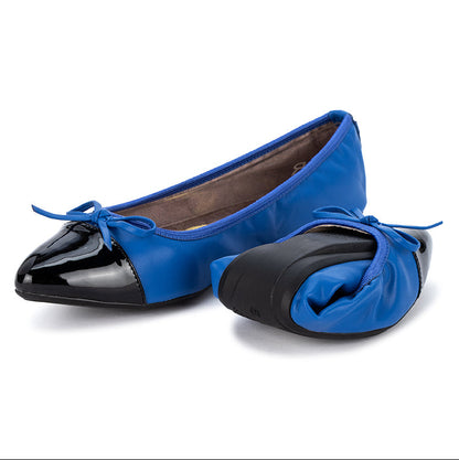 HOLLY Ballet Flat Shoes - Navy/Black Nappa