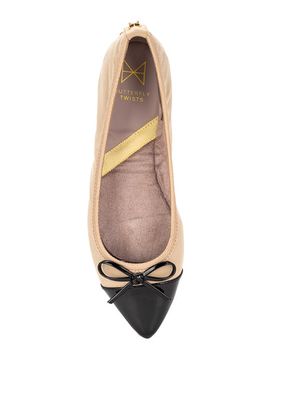 HOLLY Ballet Flat Shoes - SAND BURNISHED