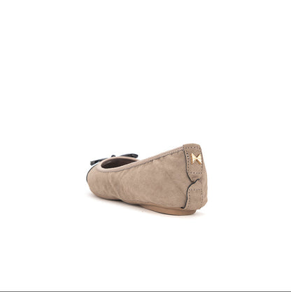 HOLLY Ballet Flat Shoes - TAUPE BURNISHED SUEDE