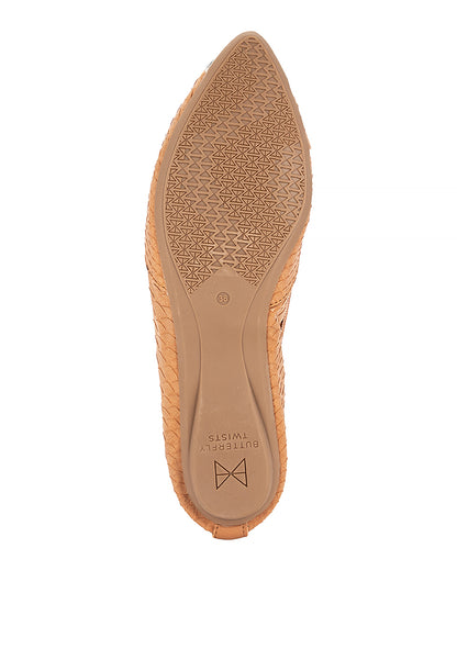 IVY Ballet Flat Shoes - TAN PYTHON