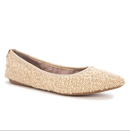 JANEY Ballet Flat Shoes - OFF WHITE FABRIC