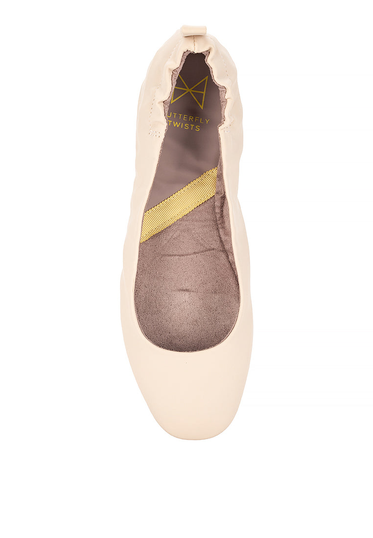 JESSIE Ballet Flat Shoes - VANILLA