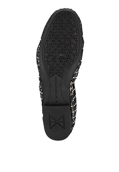 MELISSA Ballet Flat Shoes - BLACK MESH/STONE