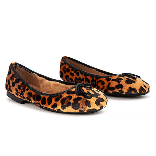 MELISSA Ballet Flat Shoes - LEOPARD VELVET