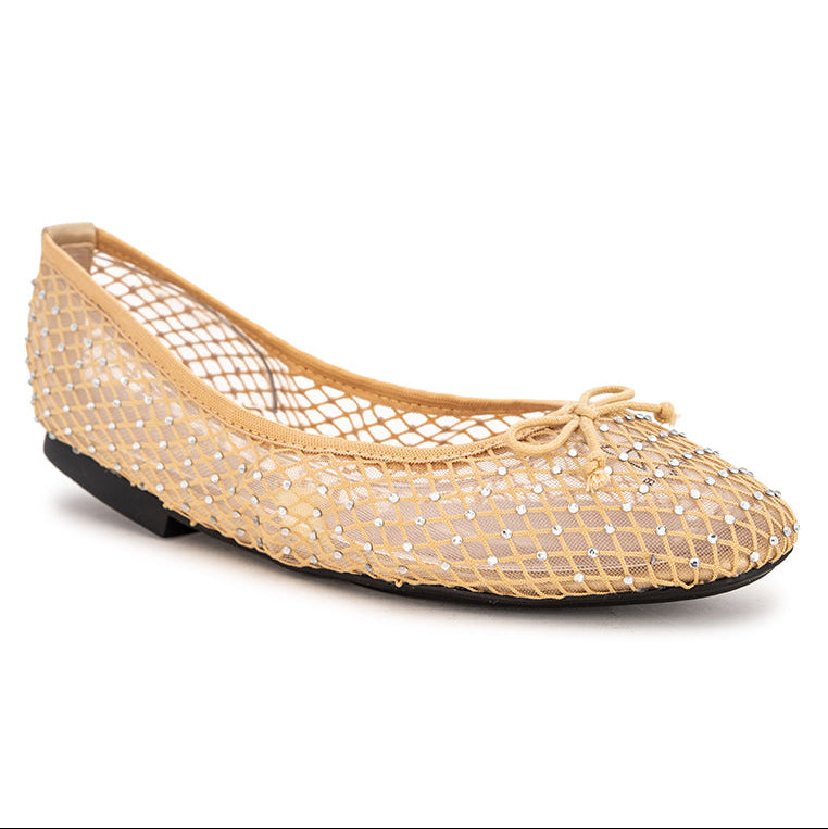 MELISSA Ballet Flat Shoes - NUDE MESH/STONE