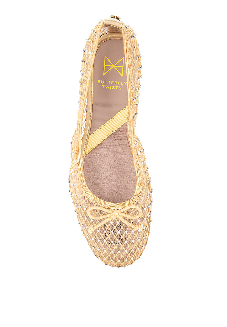 MELISSA Ballet Flat Shoes - NUDE MESH/STONE