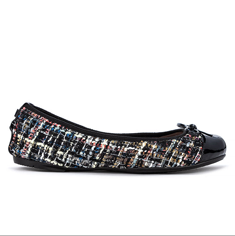 OLIVIA Ballet Flat Shoes - Blk Summer Texture