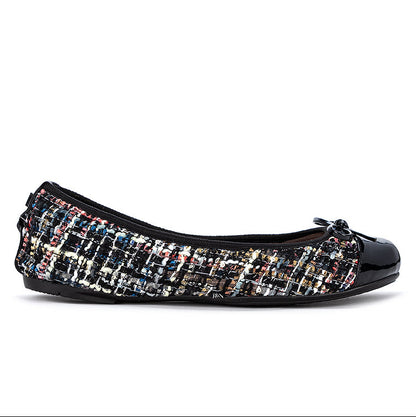 OLIVIA Ballet Flat Shoes - Blk Summer Texture