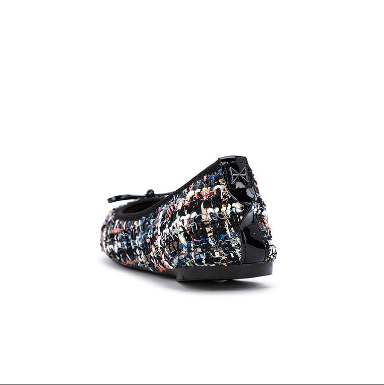 OLIVIA Ballet Flat Shoes - Blk Summer Texture
