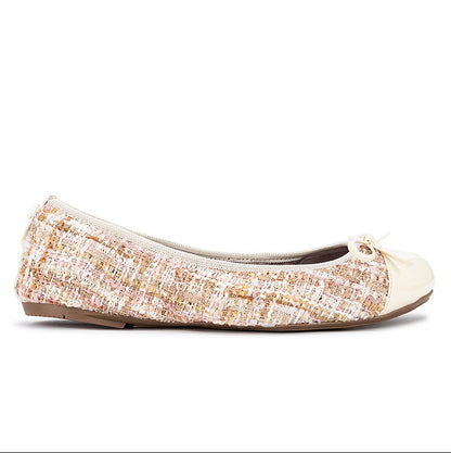 OLIVIA Ballet Flat Shoes - Champagne Summer Texture
