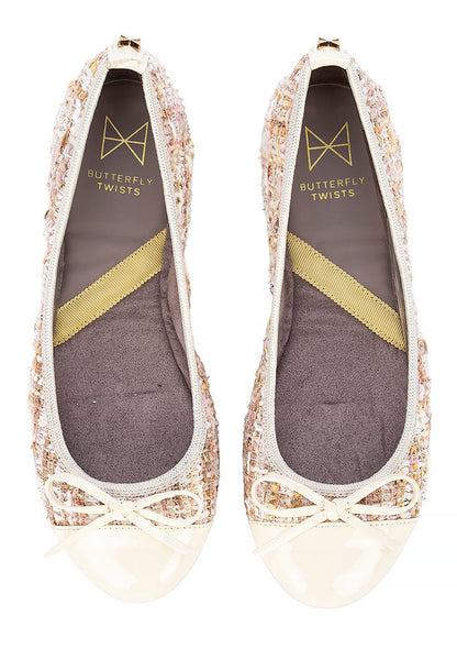 OLIVIA Ballet Flat Shoes - Champagne Summer Texture