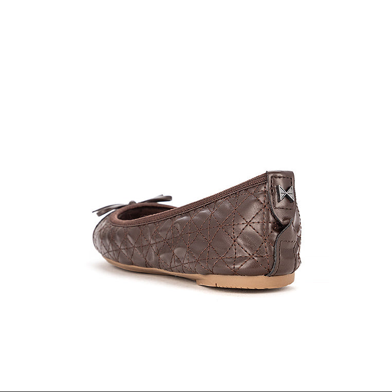 OLIVIA Ballet Flat Shoes - CHOCOBRWN NUBUCK PU