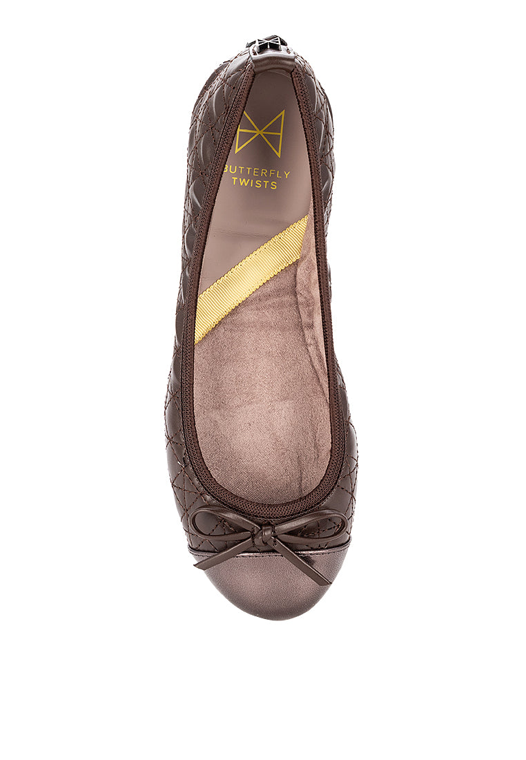 OLIVIA Ballet Flat Shoes - CHOCOBRWN NUBUCK PU