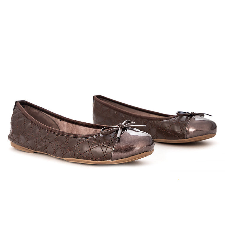 OLIVIA Ballet Flat Shoes - CHOCOBRWN NUBUCK PU